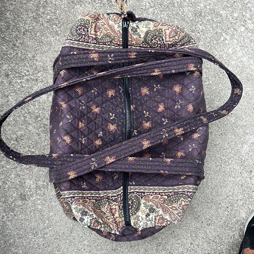 Vera Bradley Retired Black Walnut Large Duffle Bag RARE